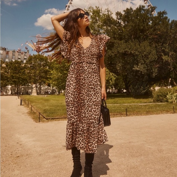 NWT Rails CLEMENTINE MIDI Cotton Dress Nala Leopard Print - Picture 1 of 5